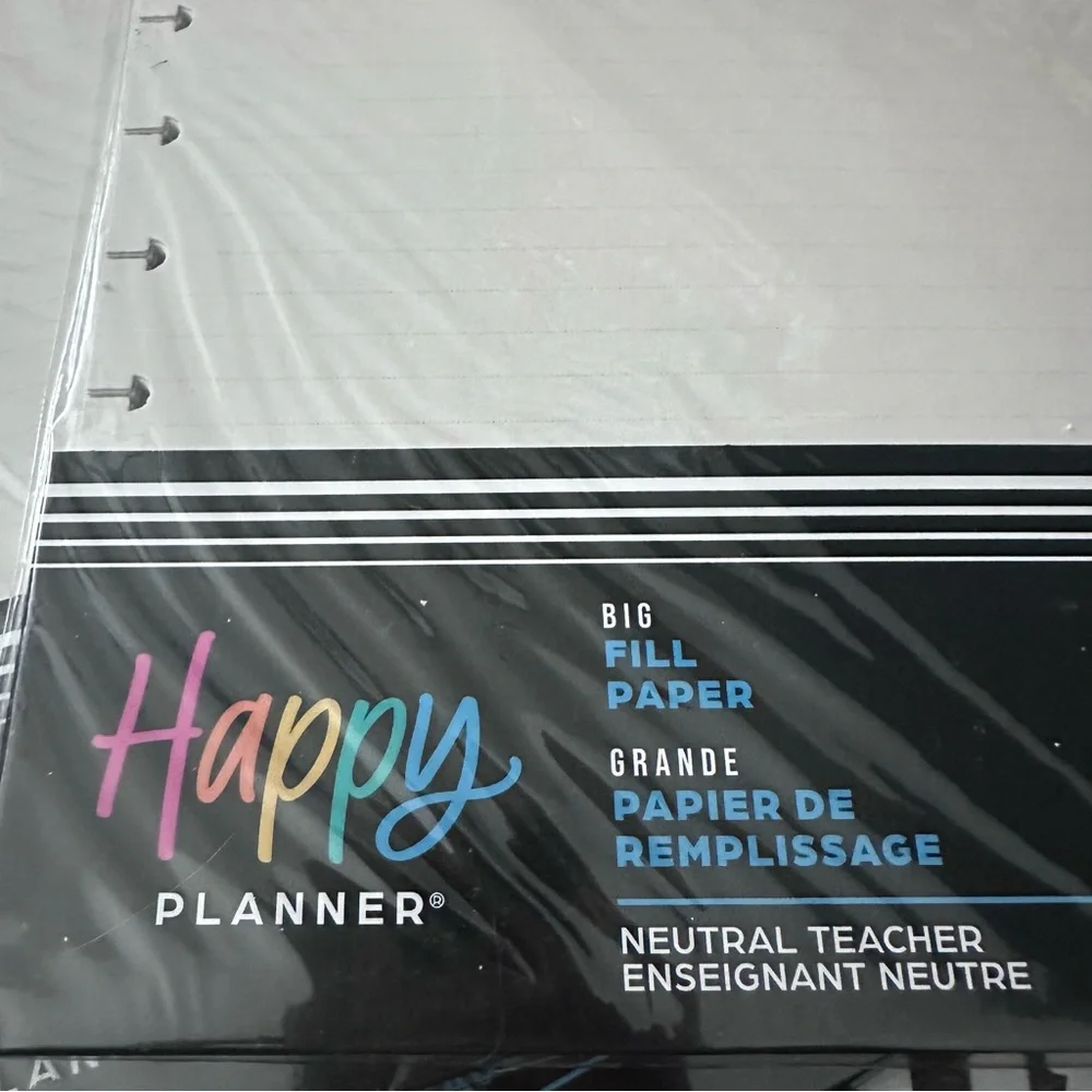 (3) The Happy Planner BIG Fill Paper NEUTRAL Teacher 120pcs Total